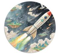 Rocket 1000 Pieces Jigsaws Stress Reliever Difficult Challenge for Adults Kids Challenging Spacecraft Round Family Game Gifts And Gifts 1000pcs (67.5x67.5cm)