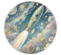 Rocket 1000 Pieces Jigsaws Stress Reliever Difficult Challenge for Adults Kids Creative Spacecraft Round Family Game Gifts And Gifts 1000pcs (67.5x67.5cm)