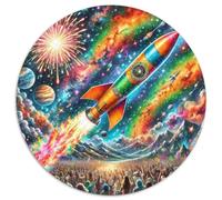 Rocket 1000 Pieces Jigsaws Stress Reliever Difficult Challenge for Adults Kids Unique Challenge Game Spacecraft Jigsaw Puzzles Home Decor Gifts And Gifts 1000pcs (67.5x67.5cm)
