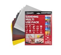 Rocket 12 Pack Hand & Machine Sanding Sheets Multi Grit 28x23cm | Wet & Dry Sandpaper - 40/80/120/240/400/600/1200 for Wood, Walls, Metal & Plastic
