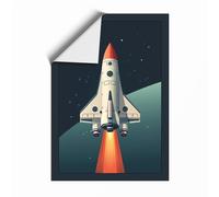 Rocket Ascent Retro Unframed Wall Art Print A1 (84.1×59.4cm), Wall Decor for Living Room, Bedroom, Office & Home, Art Gift