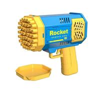 Rocket Bubble Gun Automatic Electric Blower with 40 Holes | One-Click Operation, Multi-Hole Design, Colourful Light Effects, Kids Outdoor Toy, Battery Powered