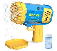 Rocket Bubble Gun Machine, 40Holes Bubble Gun, Bubble Machine for Kids, Games Bubbly Maker Outdoor Garden Party Games Toys, for Gifts for Boys Girls Birthday, Blue