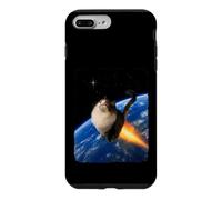 Rocket Cat Blasting Off Above Earth Funny Kitten Design Case for iPhone 7 Plus/8 Plus