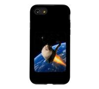 Rocket Cat Blasting Off Above Earth Funny Kitten Design Case for iPhone SE (2020) / 7/8
