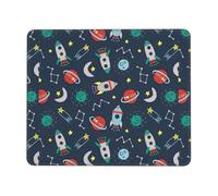 Rocket Clipart Space Ship Enhanced Control Mouse Pad with Lock Stitch Edge Large Thick Non-Slip Desk Mat for Office Task
