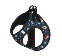 Rocket Clipart Space Ship Printing Dog Summer Harness,Soft Light Puppy Vest,Breathable Pet Harness Reflective For Easy Walking