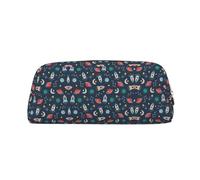 Rocket Clipart Space Ship Printing Leather Pencil Pouch Pen Case Elegant and Practical Bag for Students Perfect for Office School