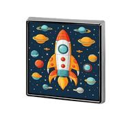 Rocket Clipart Space Ship Suit Lapel Pin Fashion Lapel Pins for Men Women for Backpacks Funny Hat Brooch Pin Personalized Bag Lapel Badge Metal Novelty Buttons & Pins (Square)