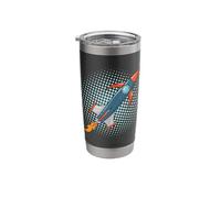 Rocket Comic Spacecraft Moon Space Stainless Steel Insulated Tumbler