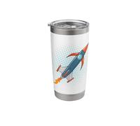 Rocket Comic Spacecraft Moon Space Stainless Steel Insulated Tumbler