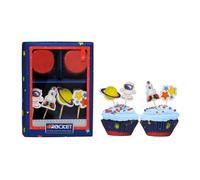 Premier Housewares Rocket Cupcake Cases and Toppers 48-Pieces Cake Cases Muffin Cases Reusable Cupcake Cases Cake Cases Cupcake Mini Muffin Cases