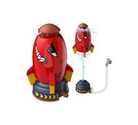 Rocket Design Water Sprinkler for Kids - Liftoff & Spin, Water-Powered Garden Sprinkler Toy for Summer Backyard Play