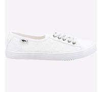 (3 (Adults'), White) Chow Chow White Ladies Elastic Lace Sneakers