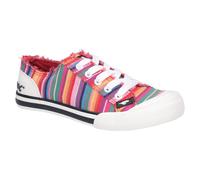 Rocket Dog Womens/Ladies Jazzin Eden Stripe Lace Up Canvas Trainer (8 UK) (Red/Multi)