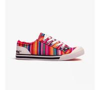 Rocket Dog Jazzin Eden Womens Textile Lace-Up Lightweight Casual Red Multi Shoes
