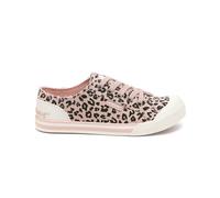 Rocket Dog Jazzin Leon Leopard Womens Casual Trainers Light Pink Cotton - Size UK 7