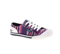 Rocket Dog Womens Jazzin Canvas Aloe Lace Up Trainers - Purple Cotton - Size UK 5