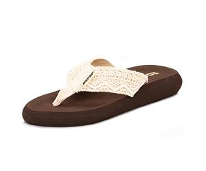 Rocket Dog Spotlight Crochet Flip Flops, Natural/Multicoloured, 8 UK, Easy Wear