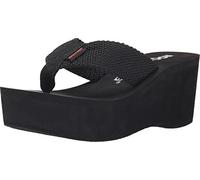 Rocket Dog Women's Crush Platform Thong Wedge Sandal, Black, 5 UK
