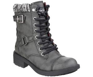 Rocket Dog Womens Thunder Biker Boot - Black Pu - Size 4 (UK Shoe)