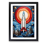 Rocket Expressionism Framed Print | A2 Black Framed Wall Art | Ready to Hang | Eclectic Historical Picture | Living Room Bedroom Lounge Office