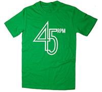 Rocket Fuel '45 RPM' Mens Funny Printed T-Shirt Green - XXL