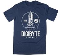 Rocket Fuel 'Digibyte to The Moon' Mens Funny Printed T-Shirt - Navy - XL