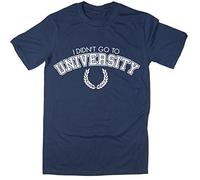 Rocket Fuel 'I Didn't Go to University' Mens Funny Printed T-Shirt Navy - Large