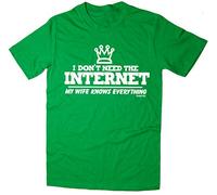 Rocket Fuel 'I Don't Need The Internet, My Wife Knows Everything' Mens Funny Printed T-Shirt