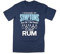 Rocket Fuel 'I Googled My Symptoms, Needed to Drink Rum' Mens Funny Printed T-Shirt - Navy - XL