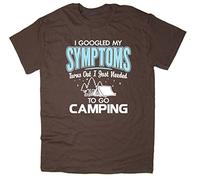 Rocket Fuel 'I Googled My Symptoms, Needed to Go Camping' Mens Funny Printed T-Shirt - Brown - XXL
