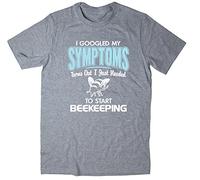Rocket Fuel 'I Googled My Symptoms, Needed to Start Beekeeping' Mens Funny Printed T-Shirt - Grey - Medium