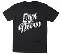Rocket Fuel 'Living The Dream' Mens Funny Printed T-Shirt - Black - XL