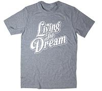 Rocket Fuel 'Living The Dream' Mens Funny Printed T-Shirt - Grey - Medium