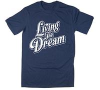 Rocket Fuel 'Living The Dream' Mens Funny Printed T-Shirt - Navy - Large