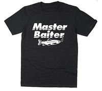 Rocket Fuel 'Master Baiter' Mens Funny Printed T-Shirt Black - Large
