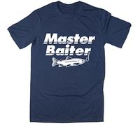 Rocket Fuel 'Master Baiter' Mens Funny Printed T-Shirt Navy - Medium