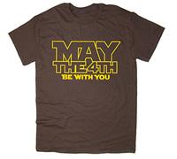 Rocket Fuel 'May The 4th Be with You' Mens Funny Printed T-Shirt Brown - Large
