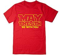 Rocket Fuel 'May The 4th Be with You' Mens Funny Printed T-Shirt Red - XL