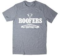 Rocket Fuel 'Roofers - Not All Superheroes Wear Capes' Mens Funny Printed T-Shirt - Grey - Large
