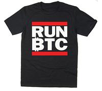 Rocket Fuel 'Run BTC' Mens Funny Printed T-Shirt - Black - XL