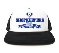 Rocket Fuel 'Shopkeepers - Not All Superheroes Wear Capes' Funny Printed Trucker Cap - Black