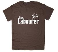 Rocket Fuel 'The Labourer' Mens Funny Printed T-Shirt - Brown - XL
