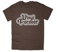 Rocket Fuel 'Vinyl Forever' Mens Funny Printed T-Shirt - Brown - Large
