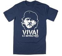 Rocket Fuel 'Viva La Revolution' Mens Funny Printed Corbyn T-Shirt - Navy - Medium