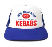 Rocket Fuel 'Why Have Abs? When You Can Have Kebabs' Funny Printed Trucker Cap - Royal Blue