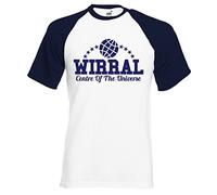 Rocket Fuel 'Wirral - Centre of The Universe' Mens Funny Printed Baseball T-Shirt