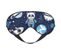 Rocket Giant Panda Astronaut Print Sleep Mask with Adjustable Strap, Comfortable Eye Cover for Travel, Yoga, Napping, Sleeping & Relaxation