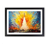 Rocket Impressionism Framed Print | A2 Black Framed Wall Art | Ready to Hang | Impressionist Nature Picture | Living Room Bedroom Lounge Office
